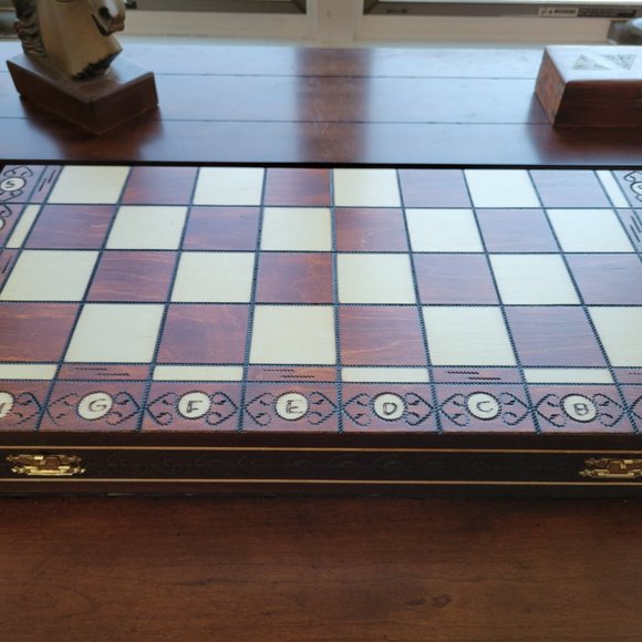 Chess Board Game 21" Wegiel Handmade European Ambassador - Picture 3 of 9